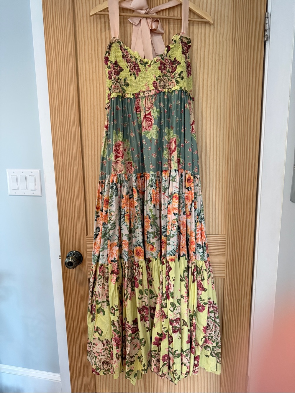 Free People Multi-Color Floral Tiered Maxi Dress